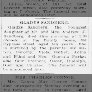 Obituary for Gladys L. I. Sandberg